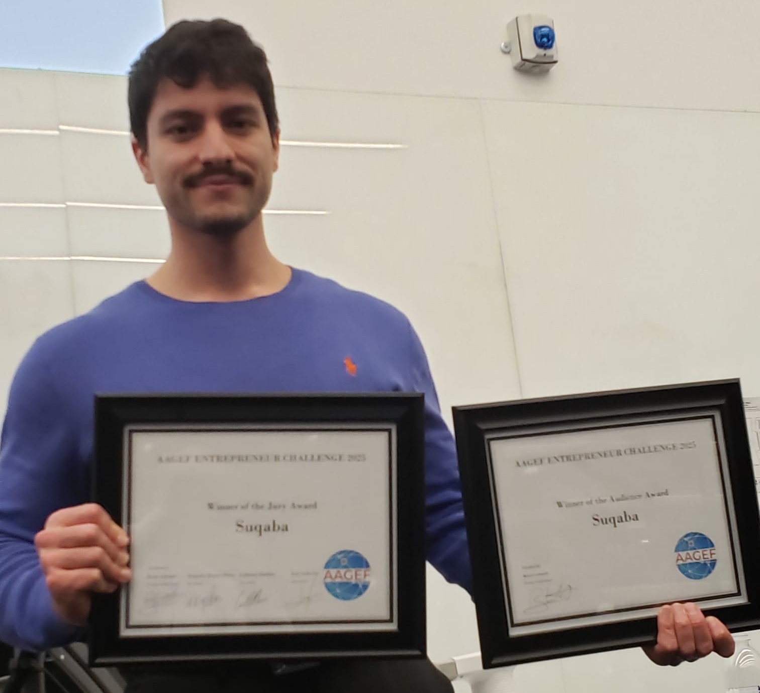 Suqaba wins both awards at the 2025 AAGEF pitch competition (l-express coverage)